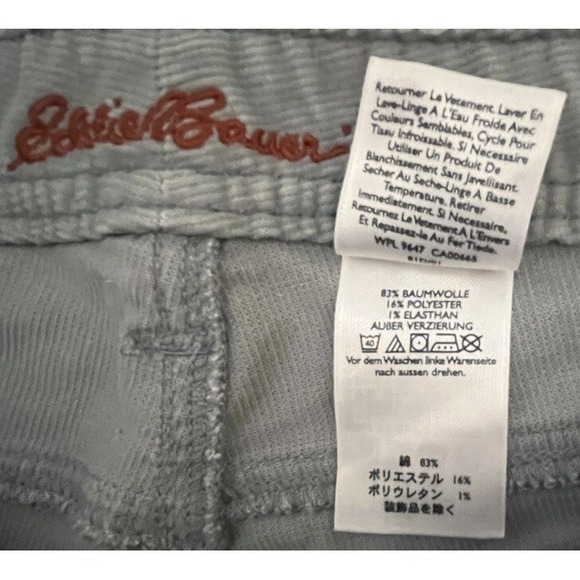 EDDIE BAUER Women's SZ 4p Petite GRAY CORDUROY COTTON BLEND BOOTCUT PANTS - Picture 5 of 6